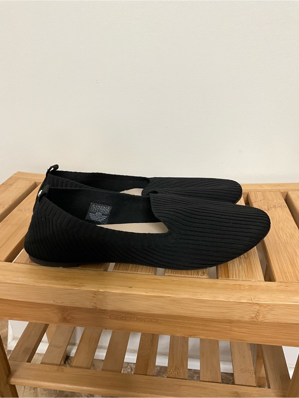 Danskin Black Ribbed Knit Slip-On Flats - Picture 4 of 6